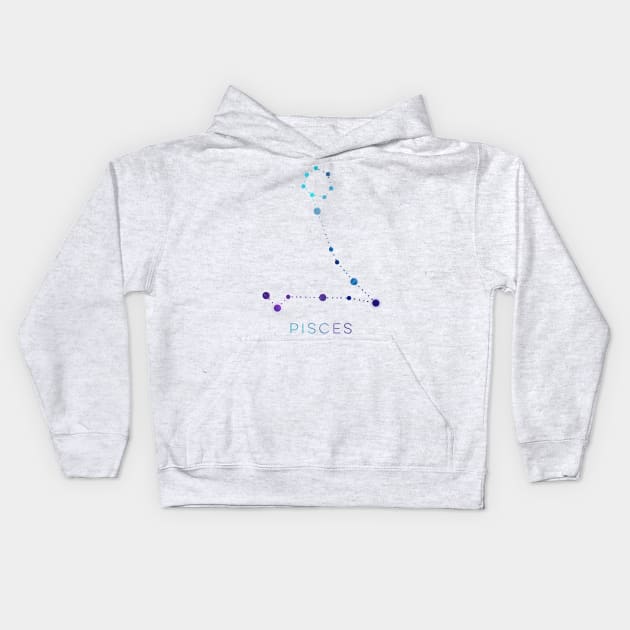 PISCES STAR CONSTELLATION ZODIAC SIGN Kids Hoodie by deificusArt